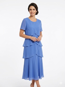 Habella Carmen Tier-Kleid, blau  58364-5008